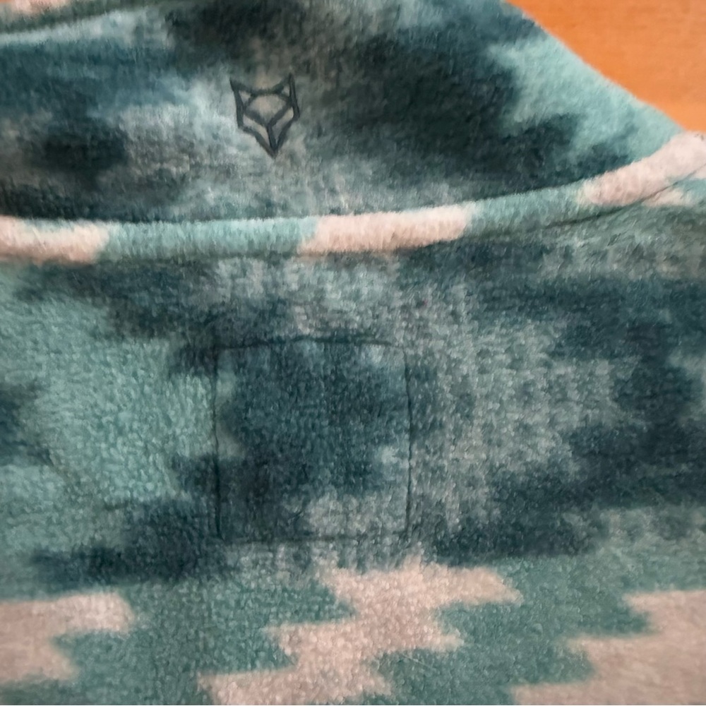 Prince & Fox Fleece Teal Patterned Womens Sweater pullover sweatshirt size M - Picture 6 of 7